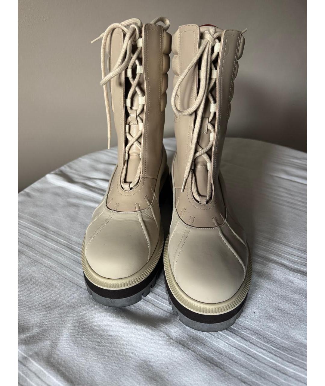 LORO PIANA Бежевые кожаные ботинки, фото 2