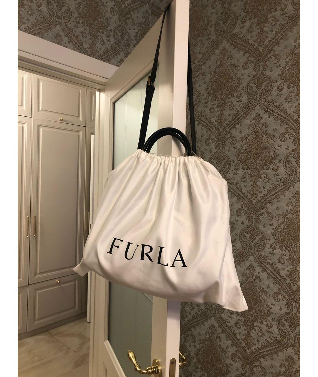 FURLA Черная кожаная сумка через плечо, фото 4