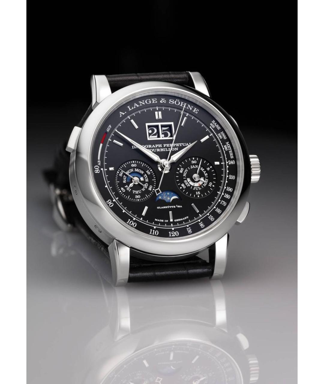 0711 Черные платиновые часы, фото 2