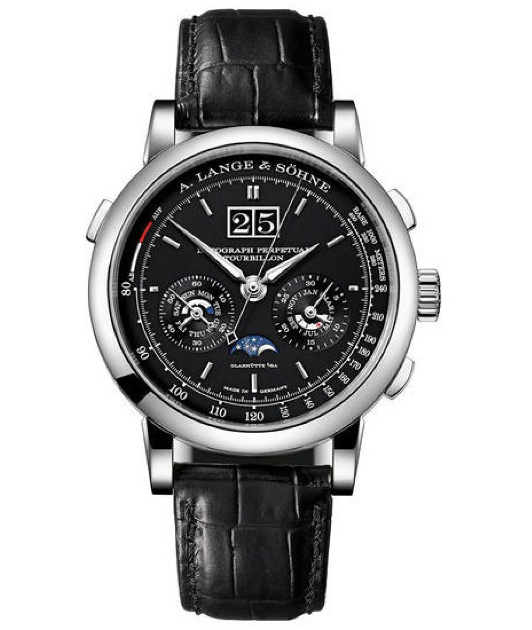 0711 Черные платиновые часы, фото 3