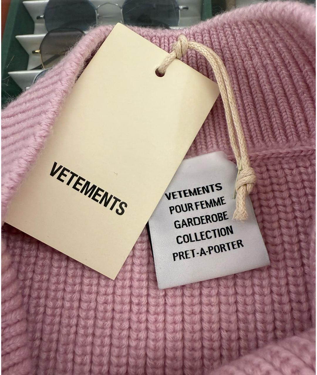 VETEMENTS Розовая шерстяная юбка мини, фото 3