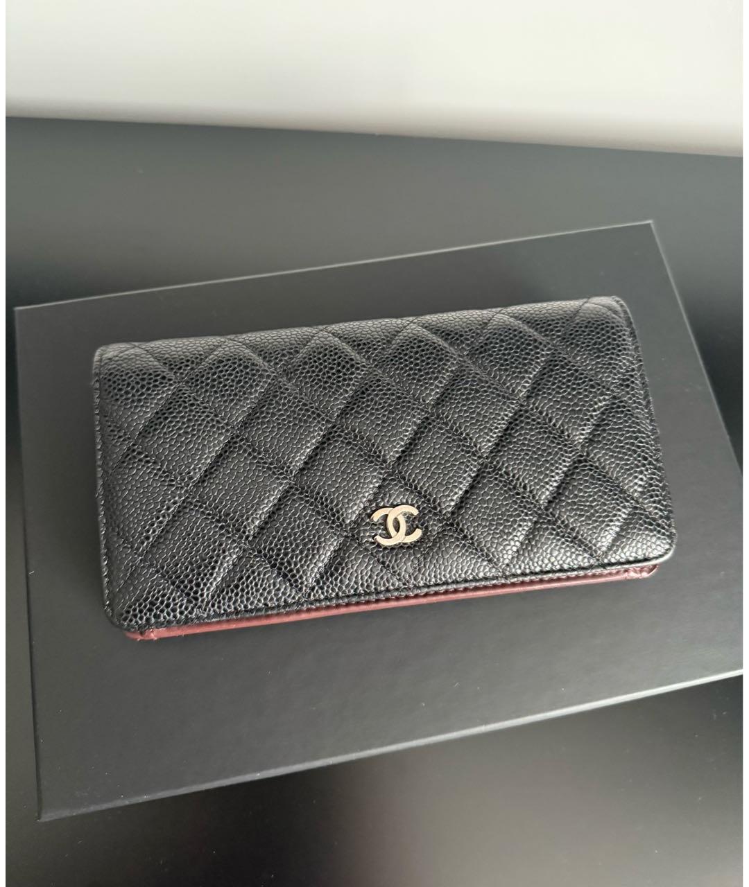 CHANEL Черный кожаный кошелек, фото 5