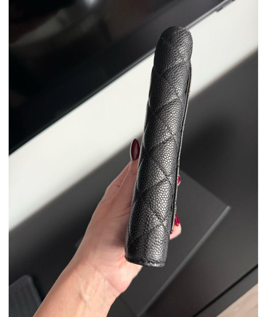 CHANEL Черный кожаный кошелек, фото 3