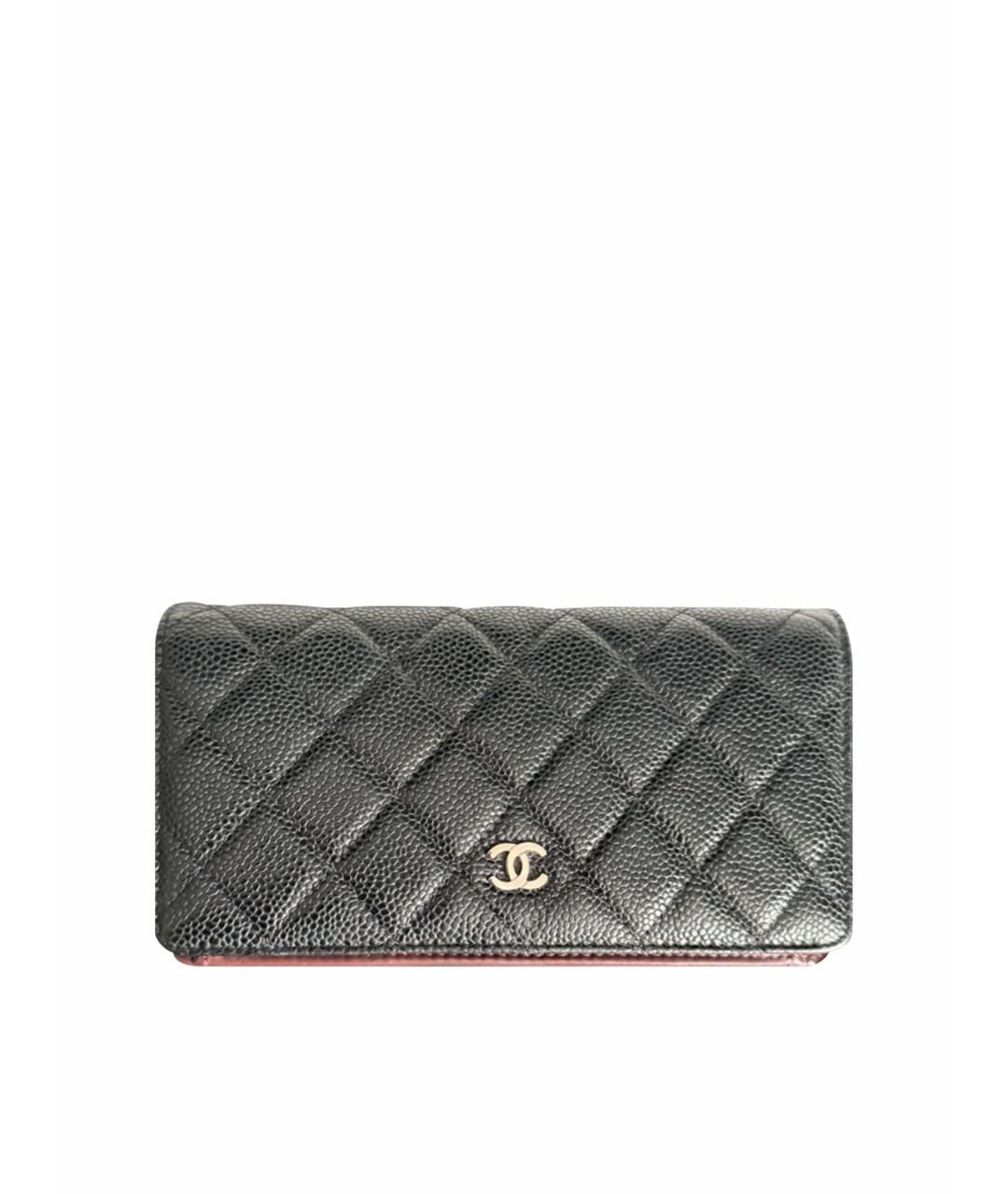 CHANEL Черный кожаный кошелек, фото 1