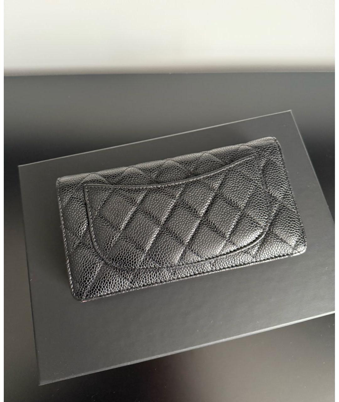 CHANEL Черный кожаный кошелек, фото 2