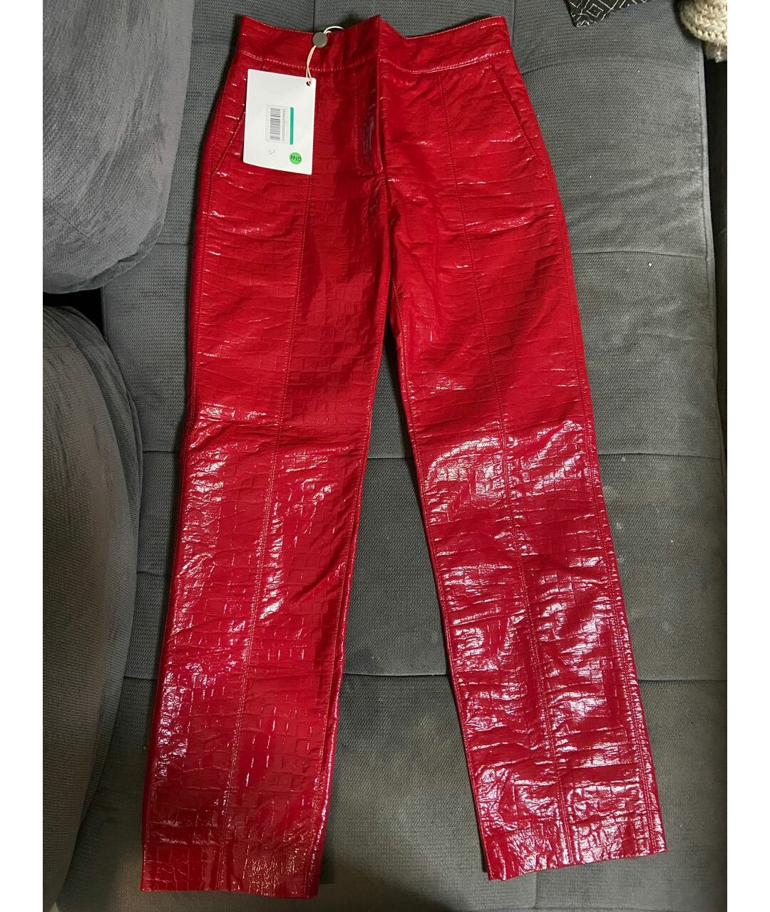 MSGM Красные прямые брюки, фото 8
