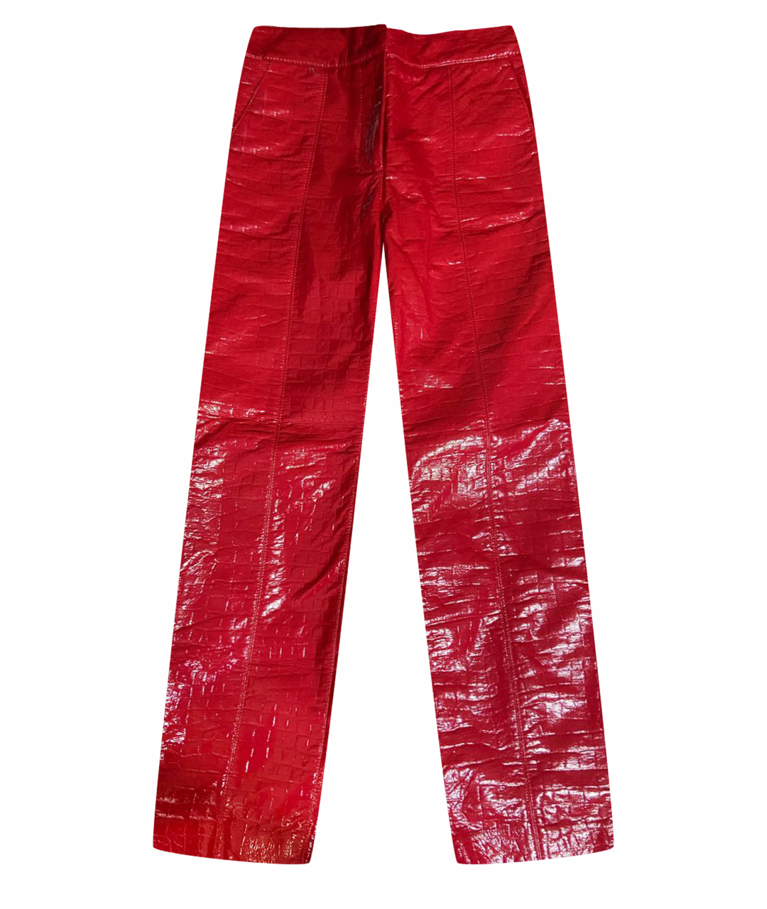 MSGM Красные прямые брюки, фото 1