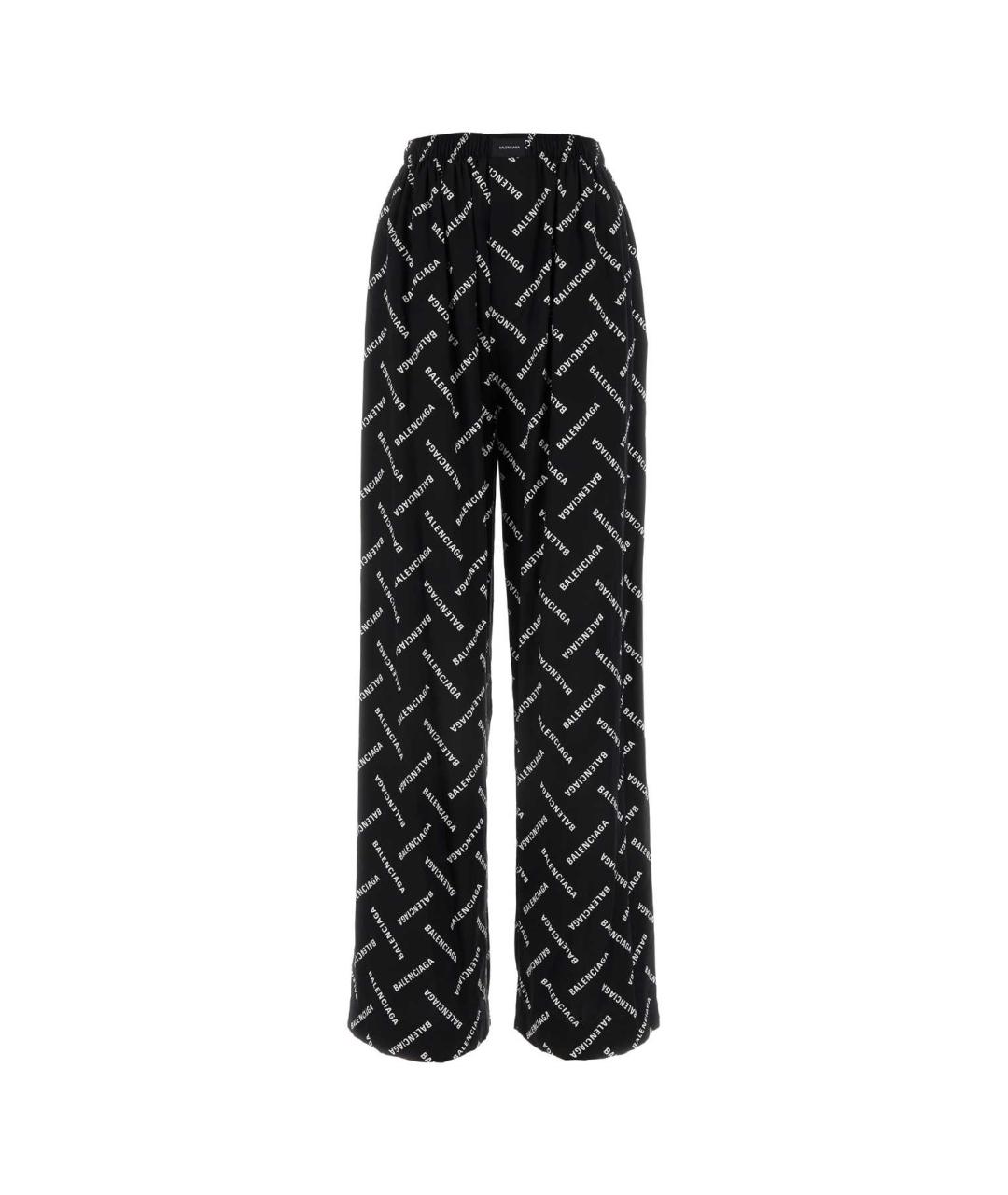 BALENCIAGA Черные вискозные брюки широкие, фото 1