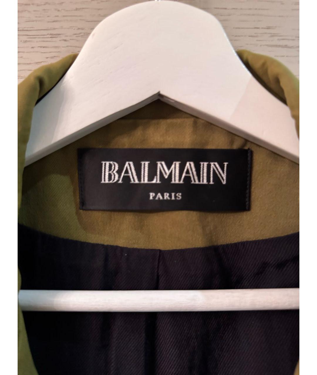 BALMAIN Хаки хлопковая куртка, фото 7