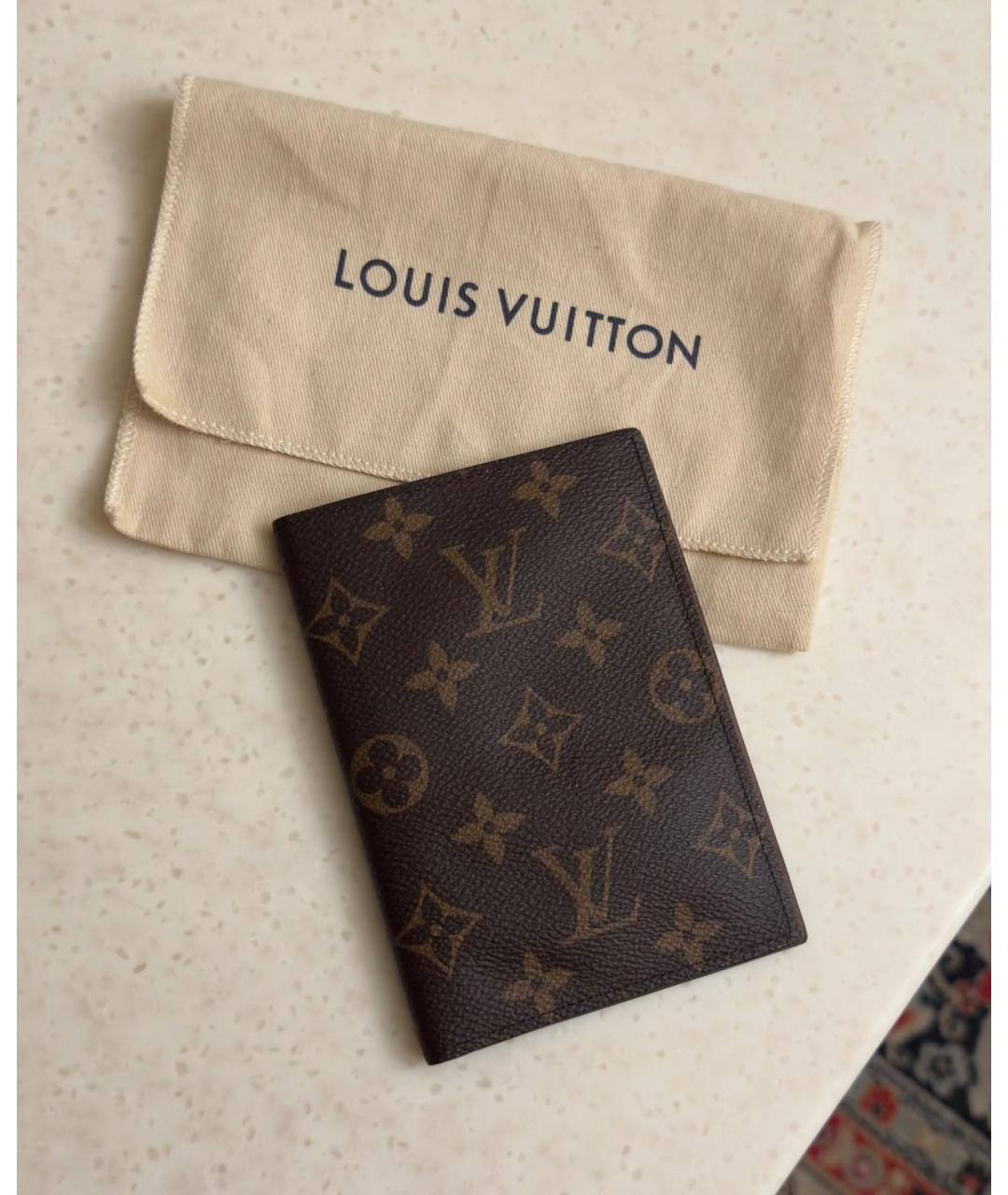 LOUIS VUITTON Коричневый кожаный кардхолдер, фото 6