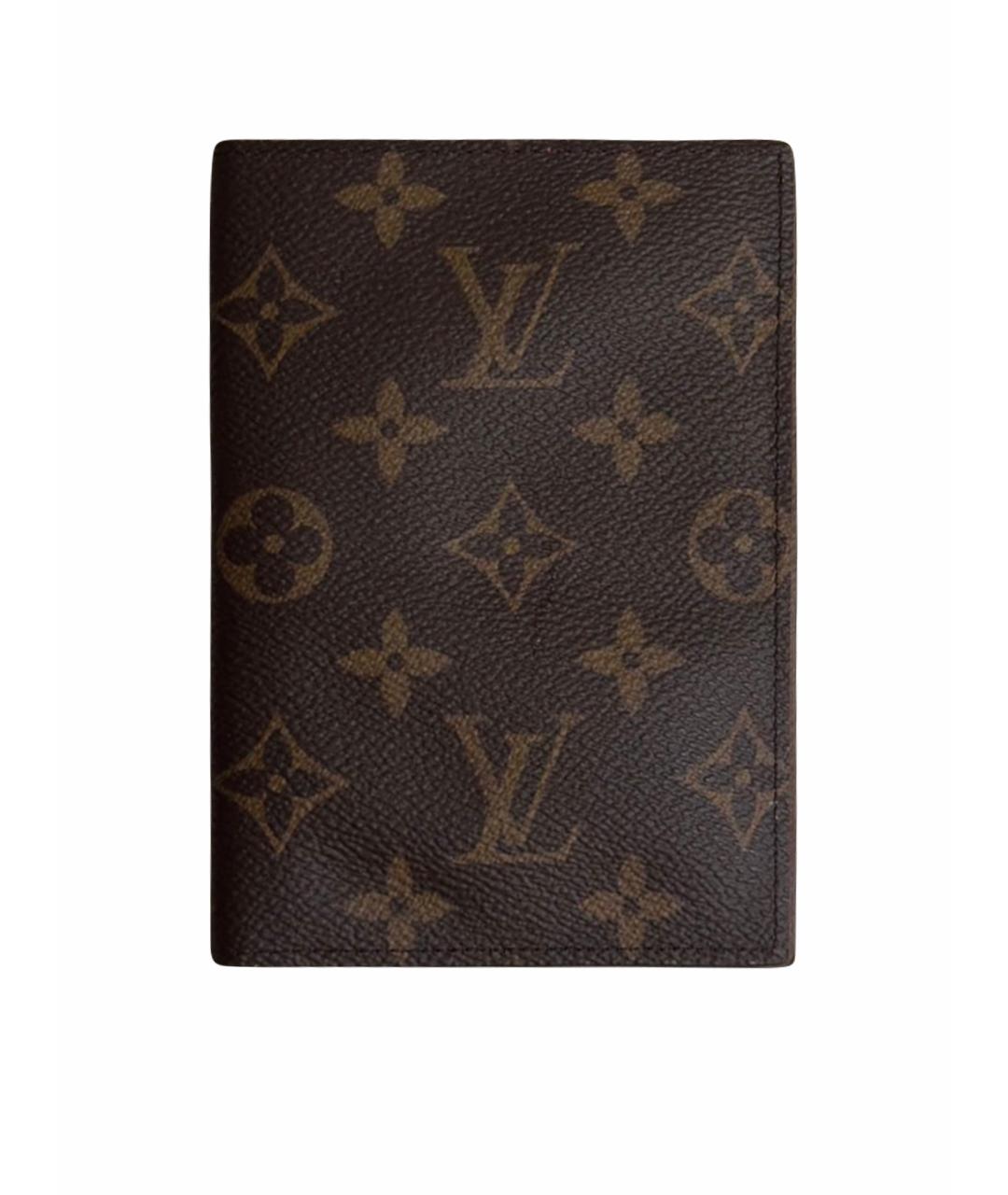 LOUIS VUITTON Коричневый кожаный кардхолдер, фото 1