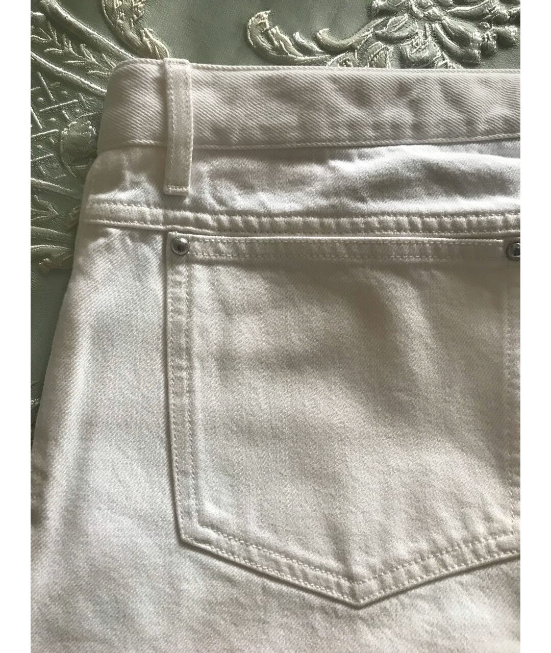 LOUIS VUITTON PRE-OWNED Белые хлопковые прямые джинсы, фото 8