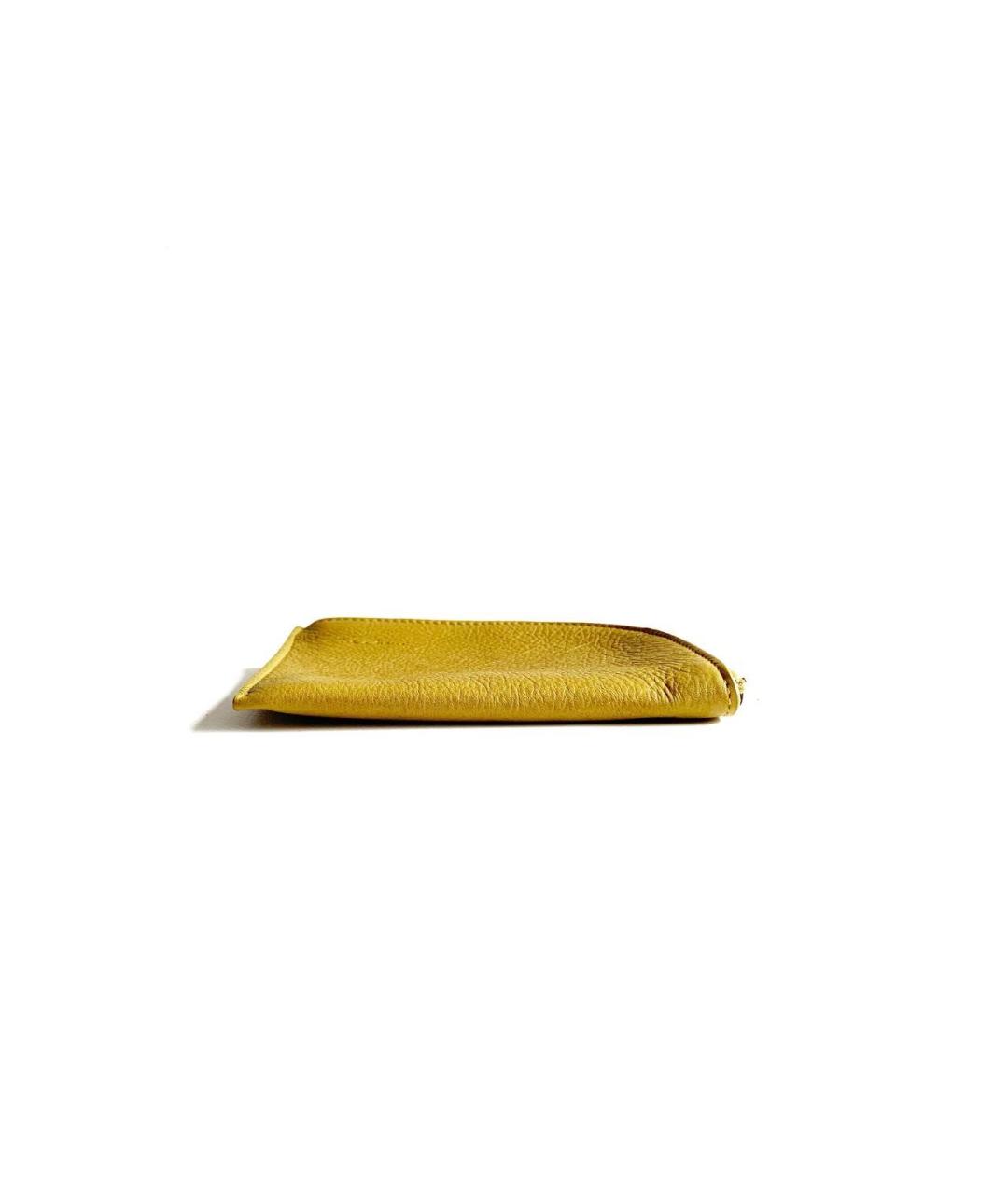 RICK OWENS Желтый кожаный кошелек, фото 7