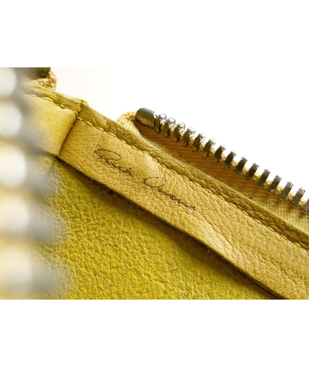 RICK OWENS Желтый кожаный кошелек, фото 4