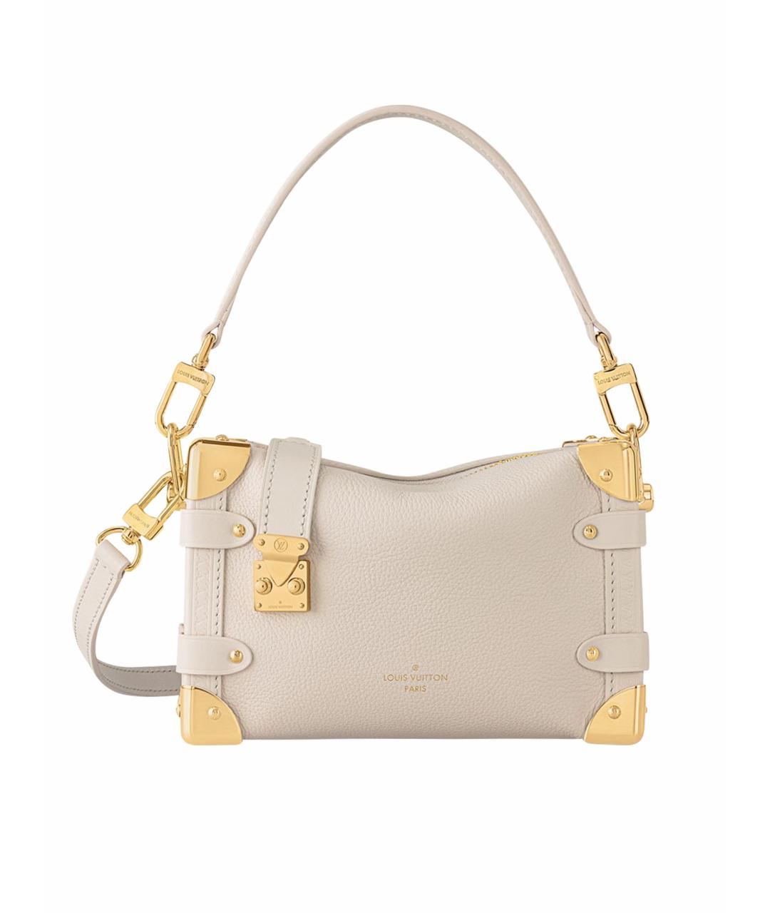 LOUIS VUITTON Бежевая кожаная сумка через плечо, фото 9