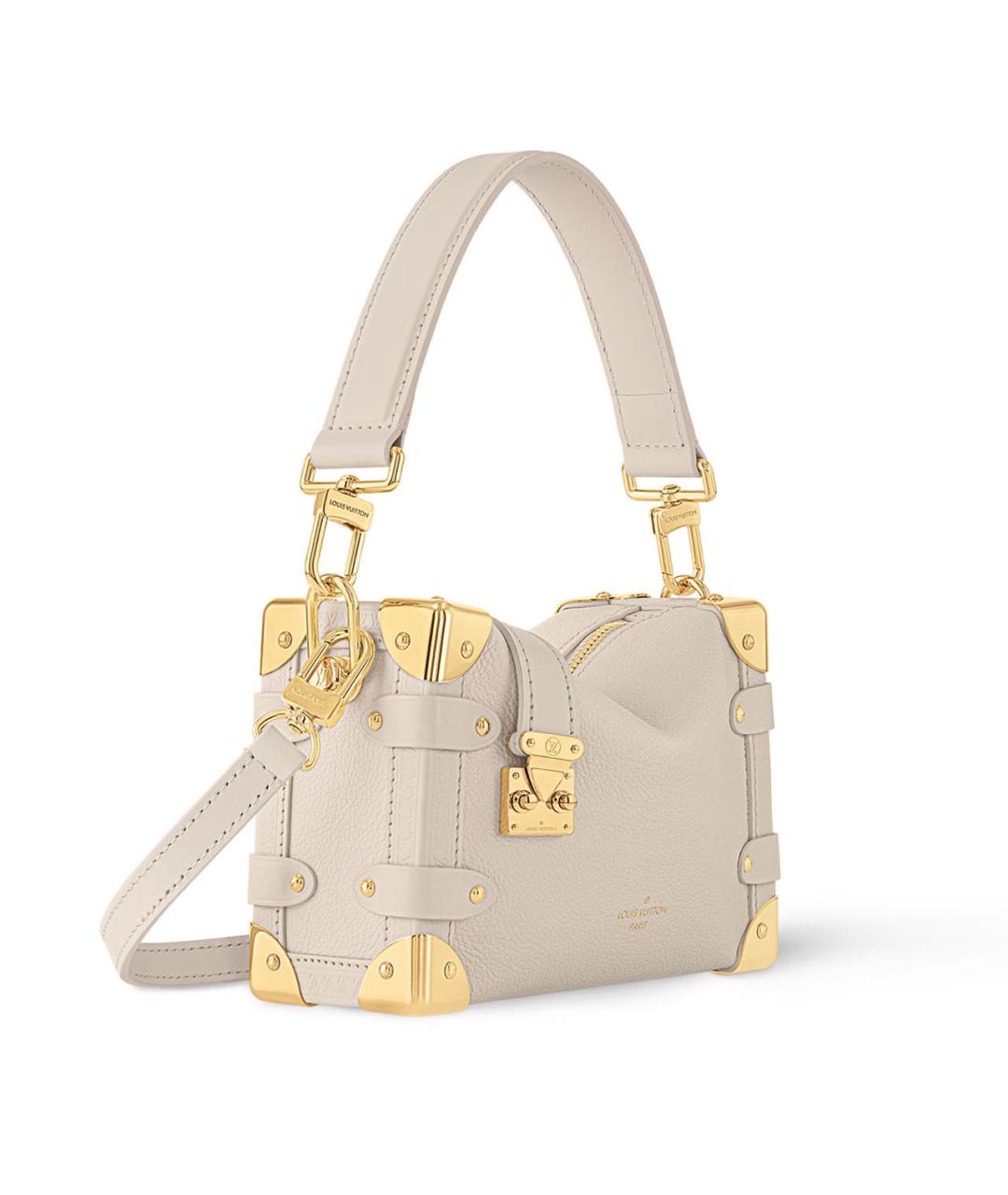 LOUIS VUITTON Бежевая кожаная сумка через плечо, фото 2