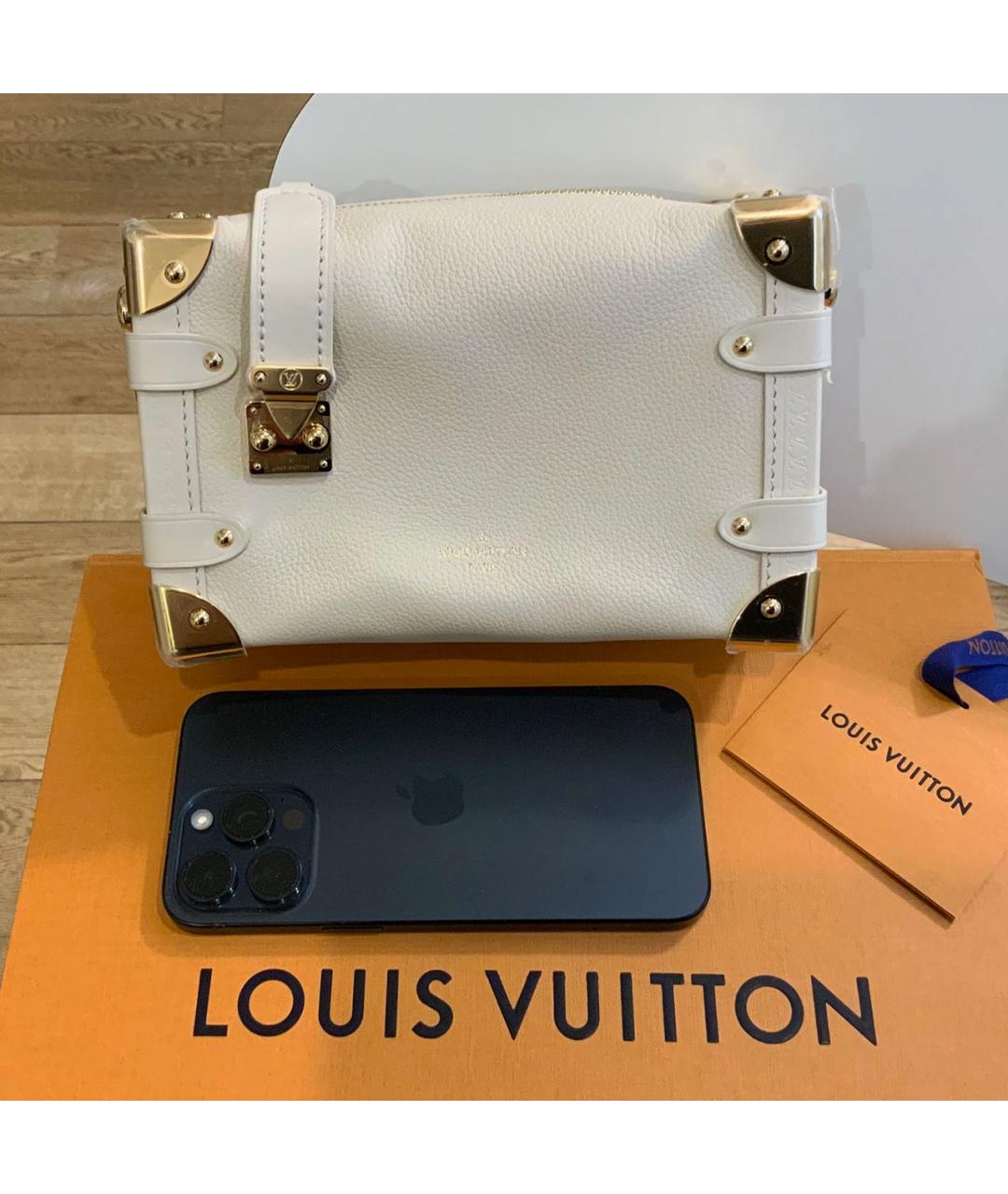 LOUIS VUITTON Бежевая кожаная сумка через плечо, фото 6