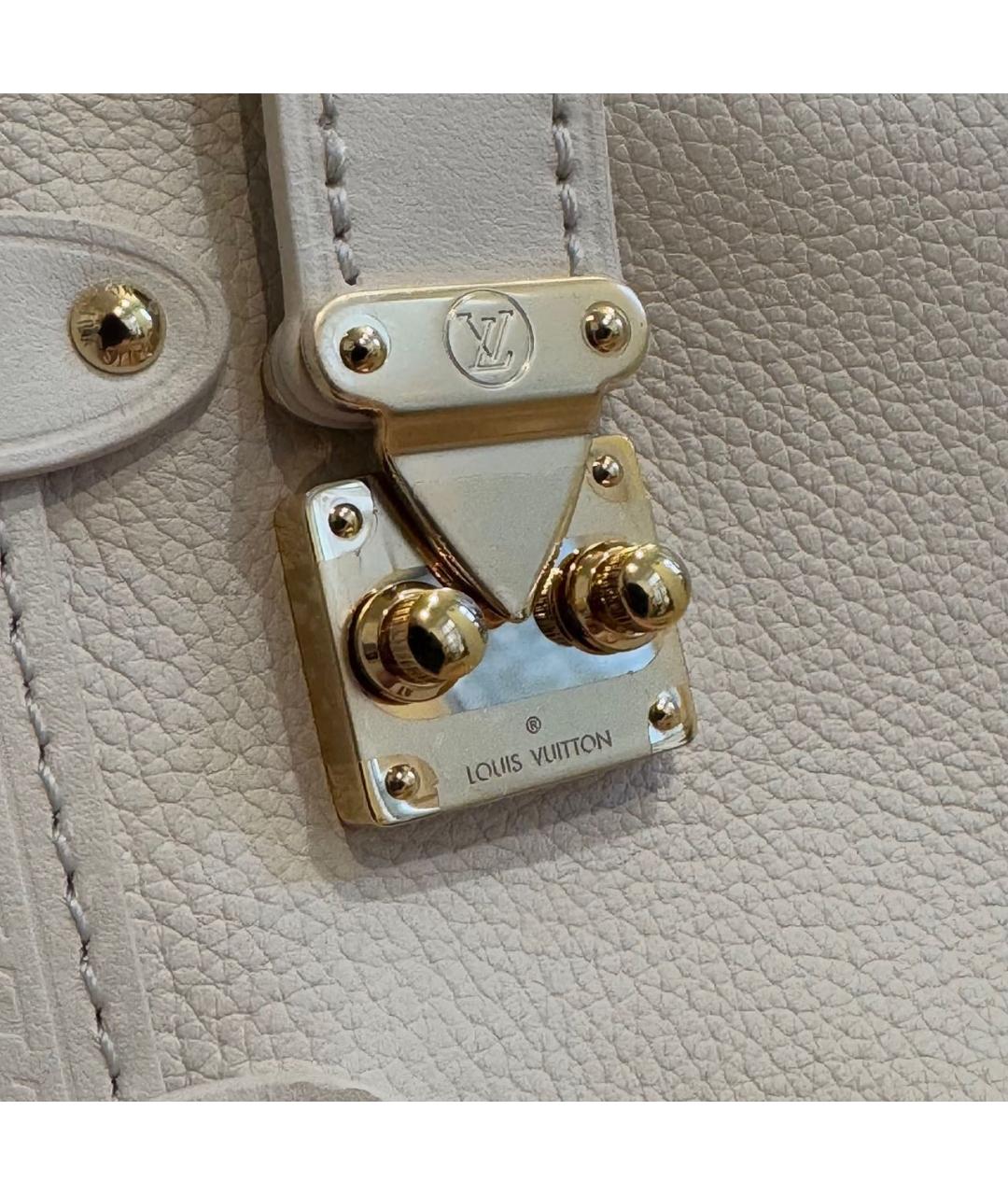 LOUIS VUITTON Бежевая кожаная сумка через плечо, фото 5
