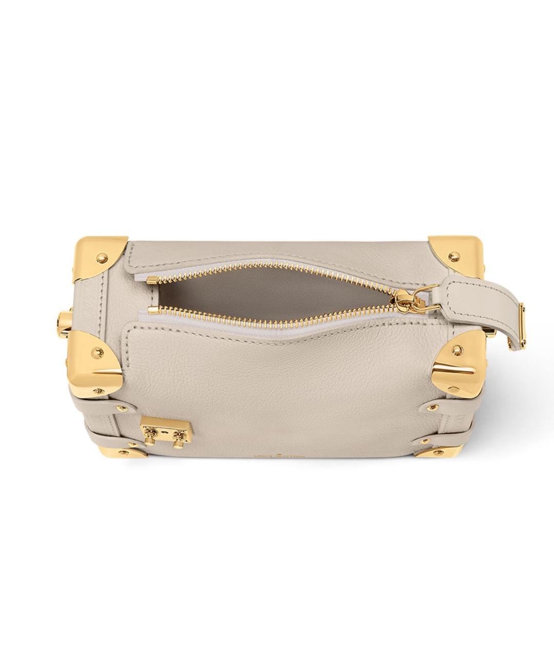 LOUIS VUITTON Бежевая кожаная сумка через плечо, фото 3
