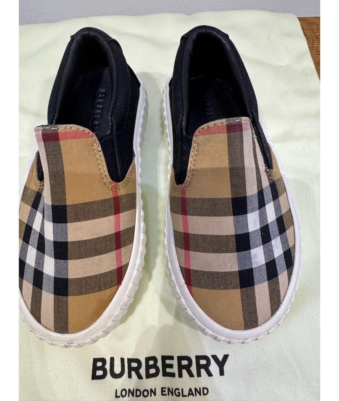 BURBERRY Бежевые кеды, фото 2