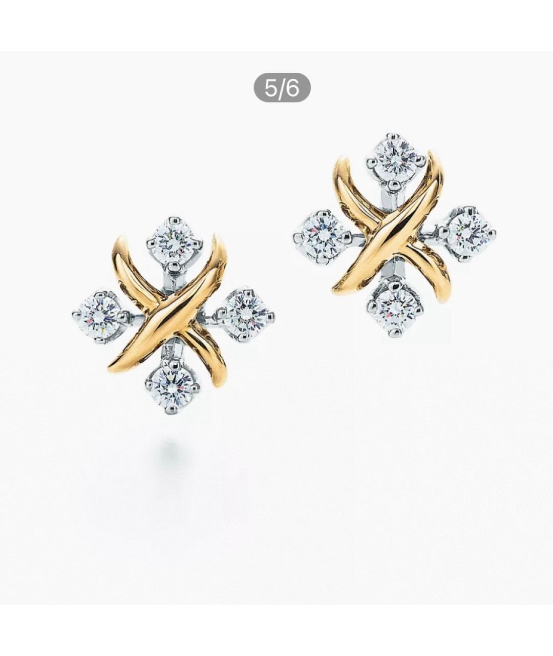 TIFFANY&CO Желтые серьги из желтого золота, фото 7