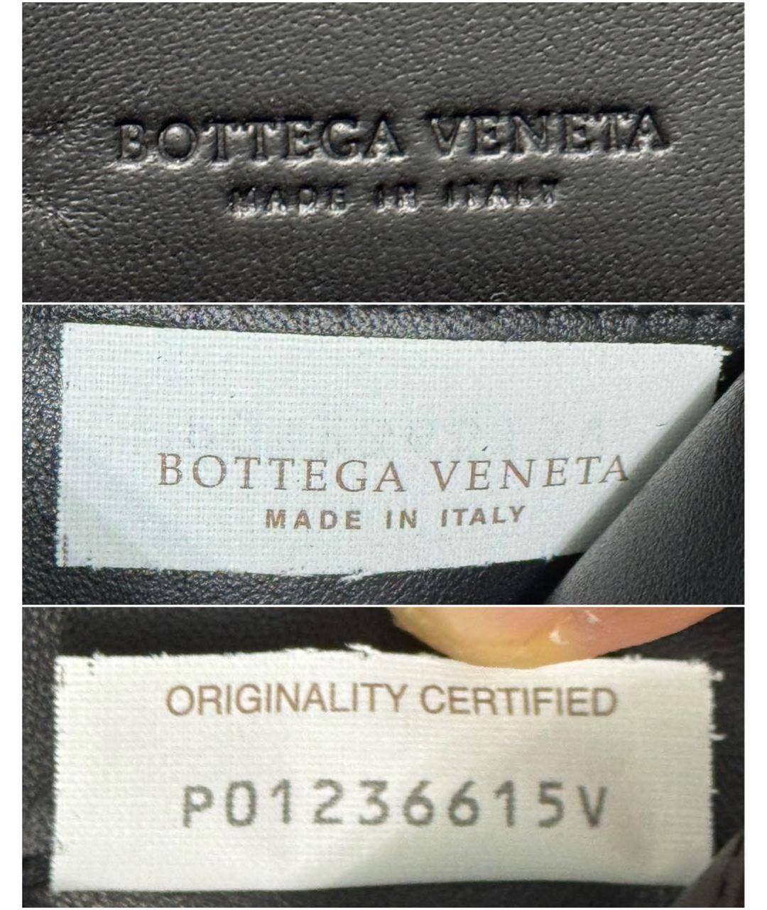 BOTTEGA VENETA Черный кожаный кошелек, фото 6