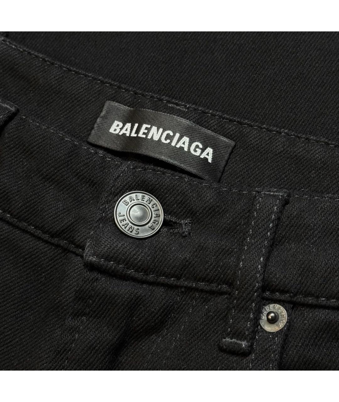 BALENCIAGA Черные хлопковые джинсы скинни, фото 5