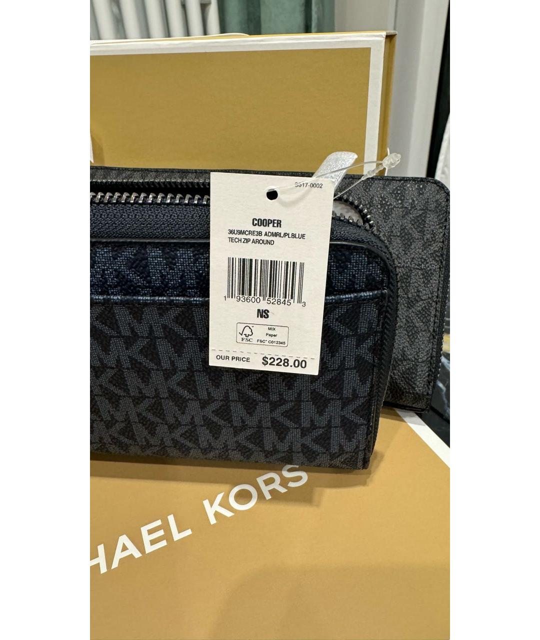 MICHAEL KORS Черный кожаный кошелек, фото 6