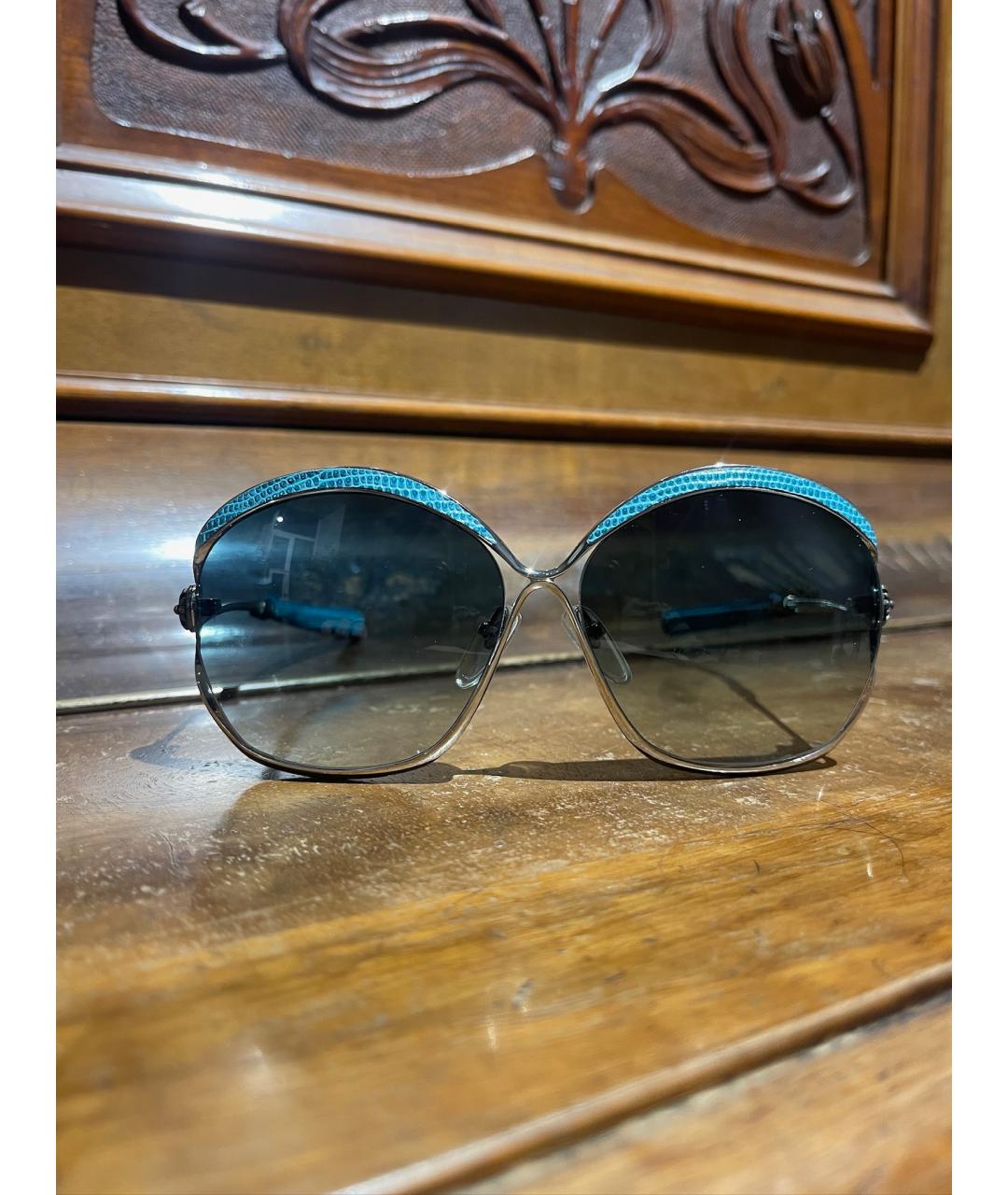 CHROME HEARTS Голубые металлические солнцезащитные очки, фото 8