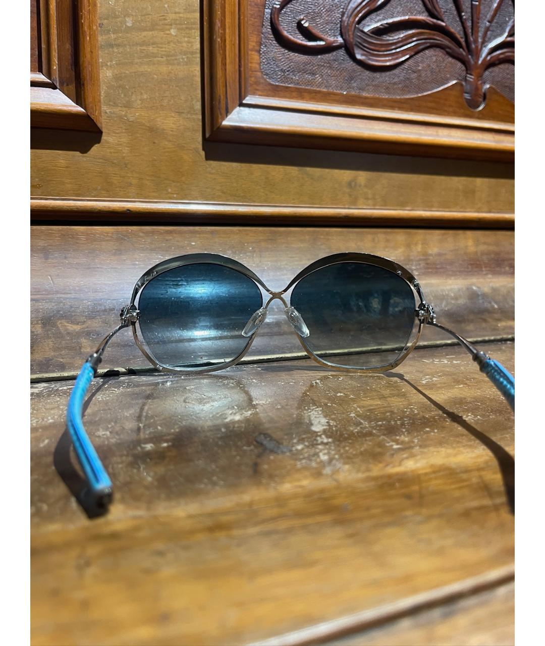 CHROME HEARTS Голубые металлические солнцезащитные очки, фото 3