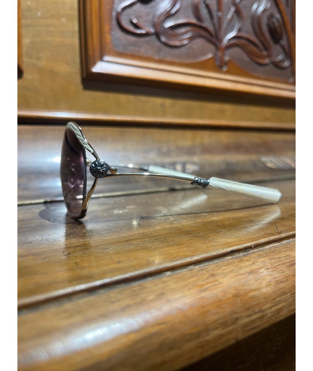 CHROME HEARTS Белые металлические солнцезащитные очки, фото 2