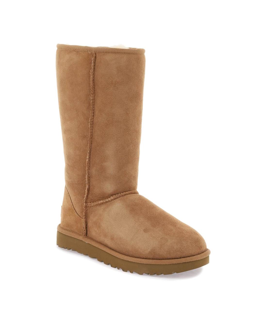 UGG AUSTRALIA Бежевые кожаные сапоги, фото 4