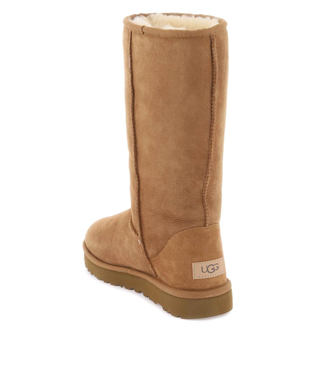 UGG AUSTRALIA Бежевые кожаные сапоги, фото 2