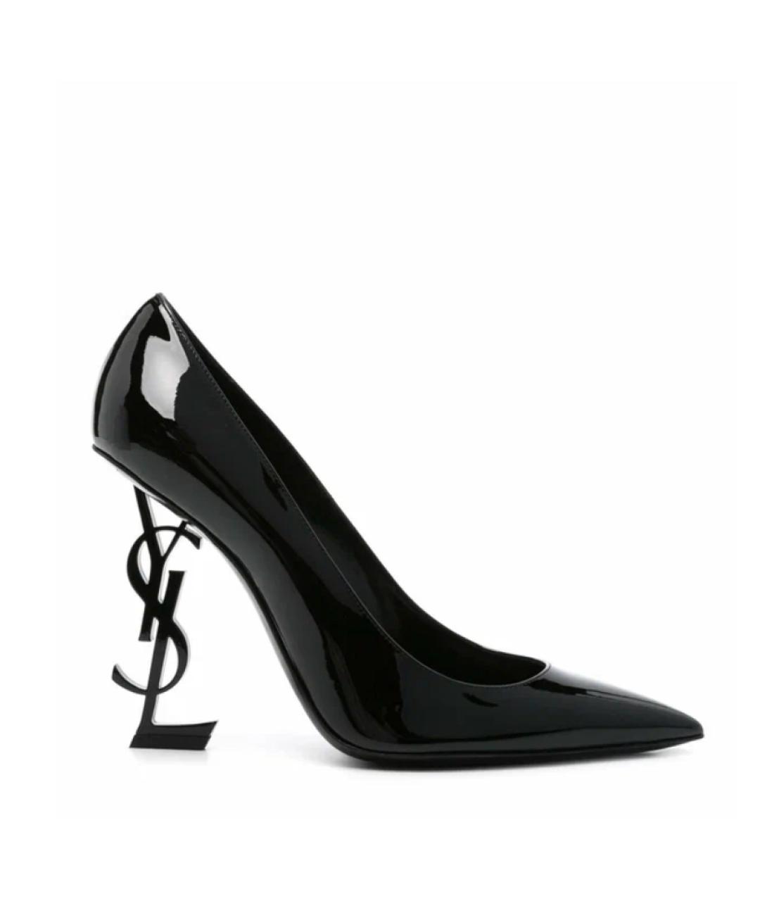 SAINT LAURENT Черные туфли из лакированной кожи, фото 4