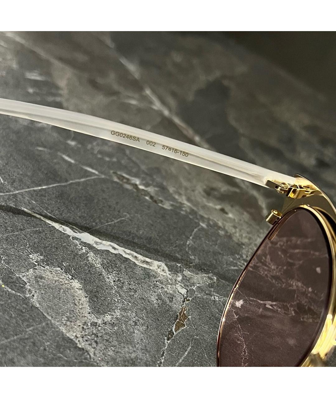 GUCCI Розовые металлические солнцезащитные очки, фото 5