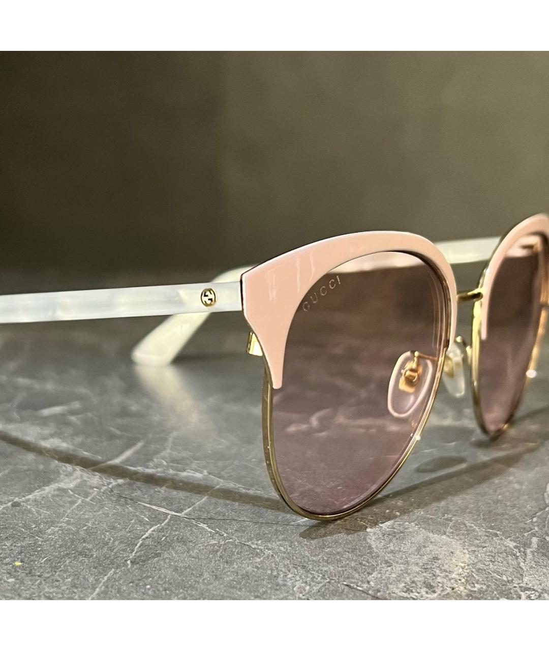 GUCCI Розовые металлические солнцезащитные очки, фото 3