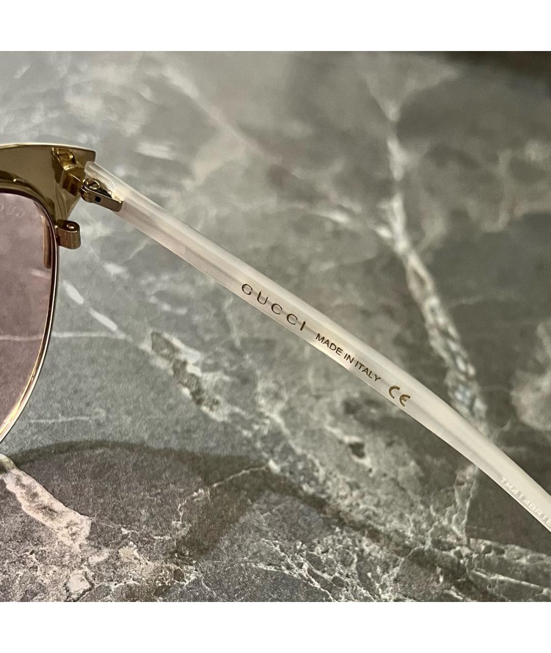 GUCCI Розовые металлические солнцезащитные очки, фото 6