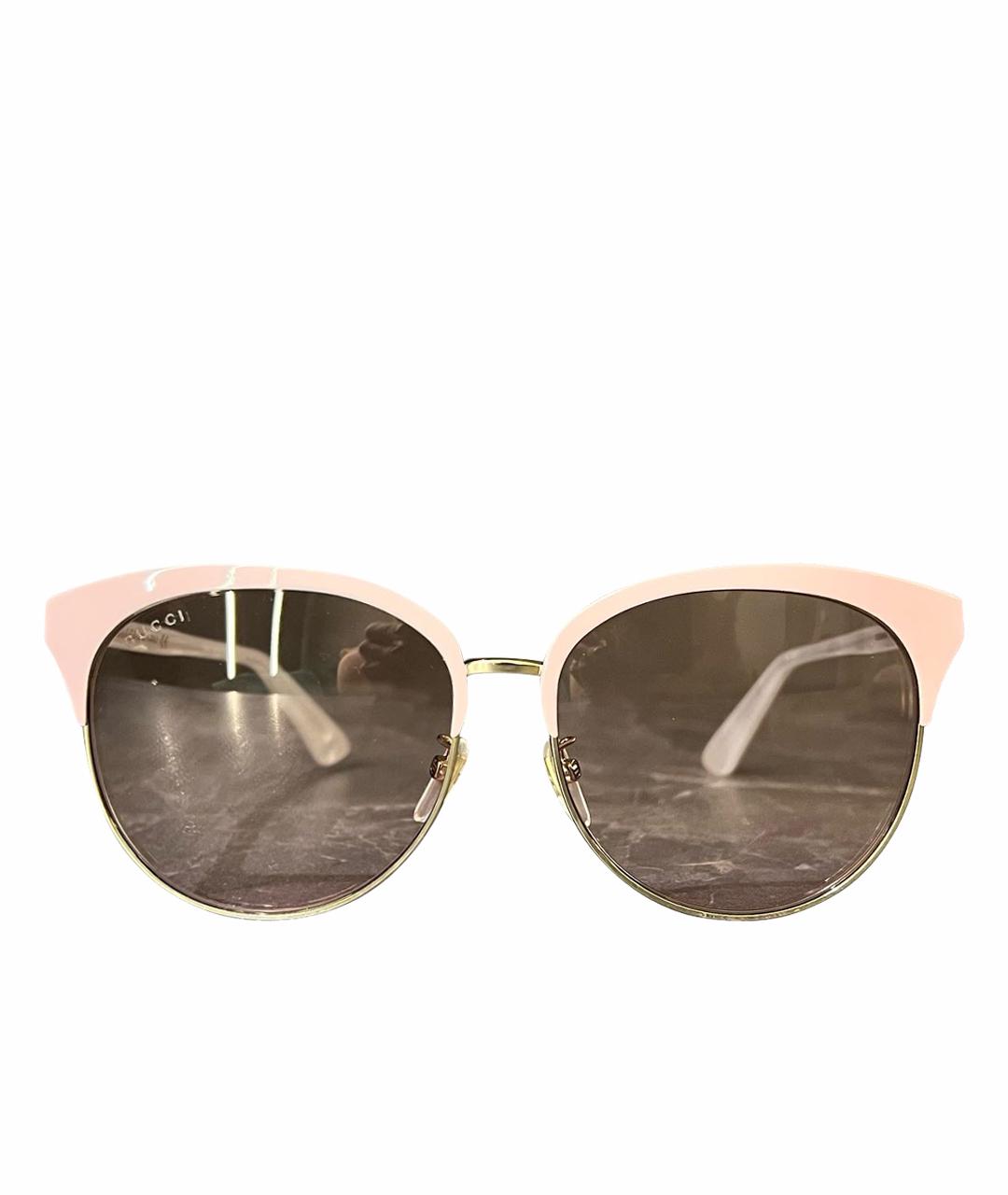 GUCCI Розовые металлические солнцезащитные очки, фото 1
