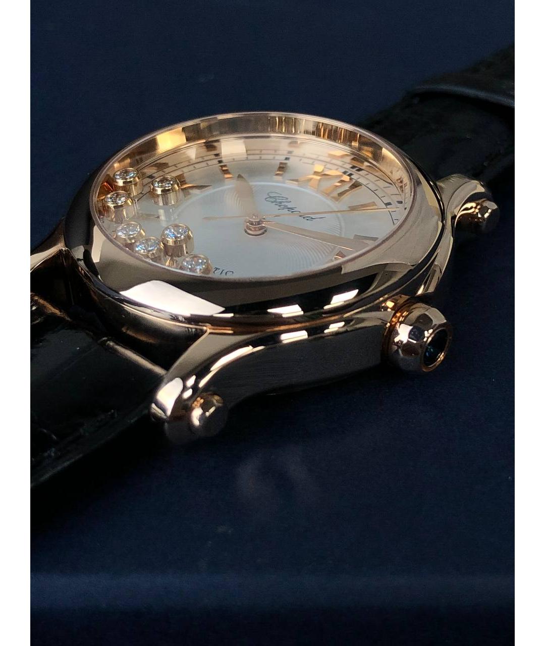 CHOPARD Черные часы из розового золота, фото 4