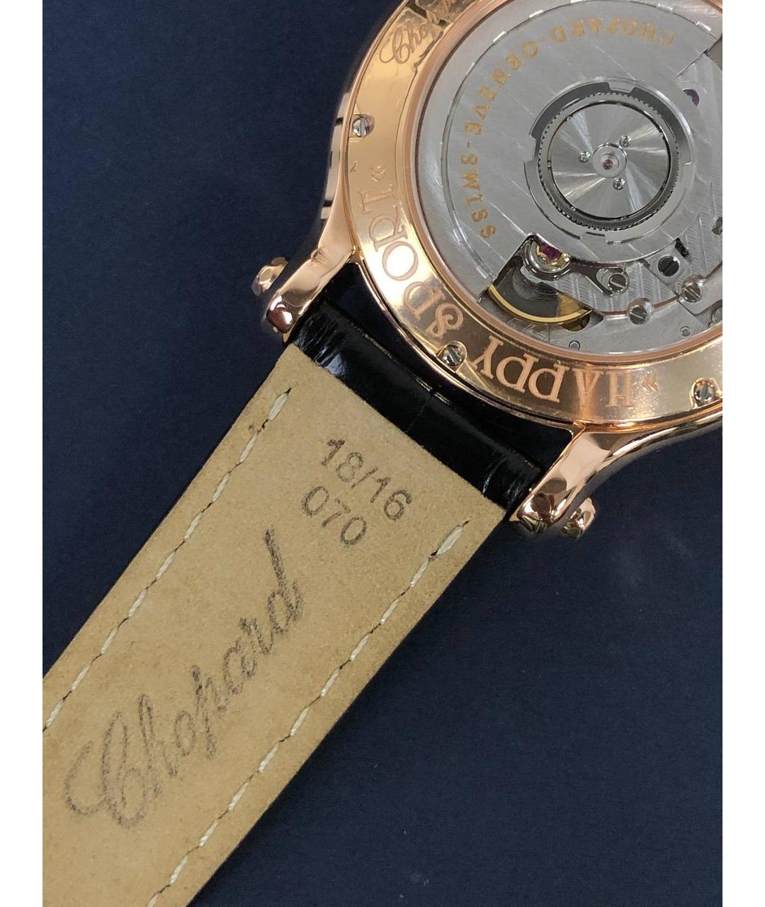 CHOPARD Черные часы из розового золота, фото 7