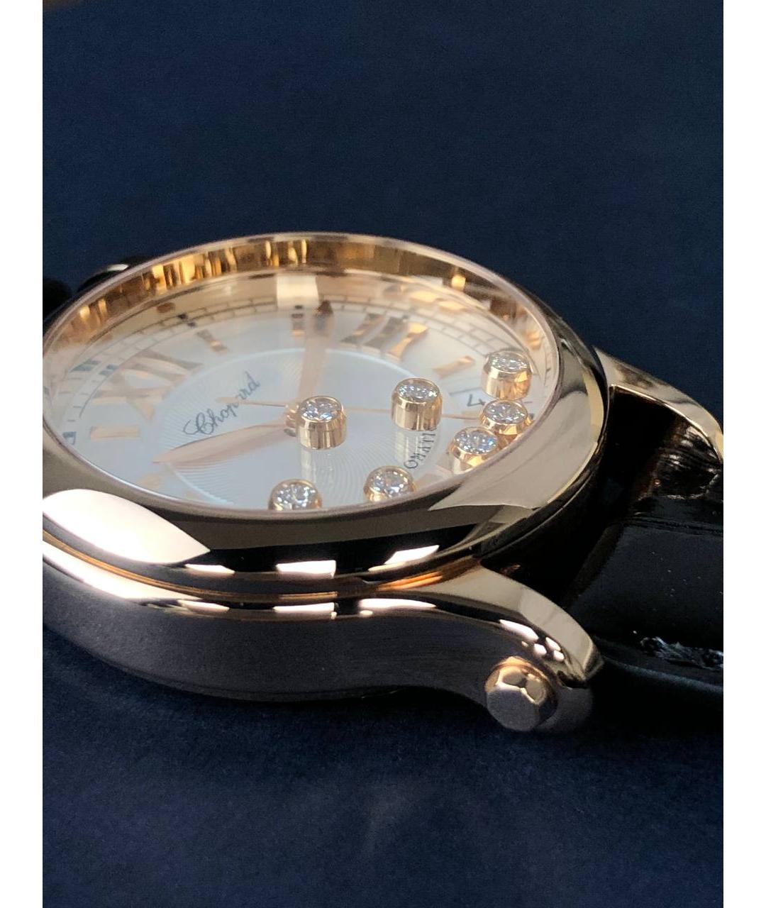 CHOPARD Черные часы из розового золота, фото 5