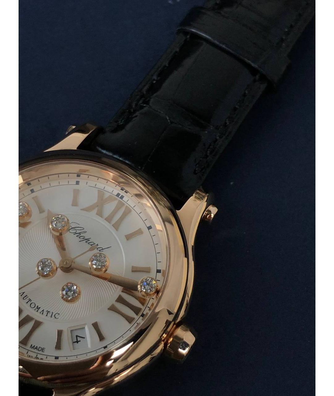 CHOPARD Черные часы из розового золота, фото 6