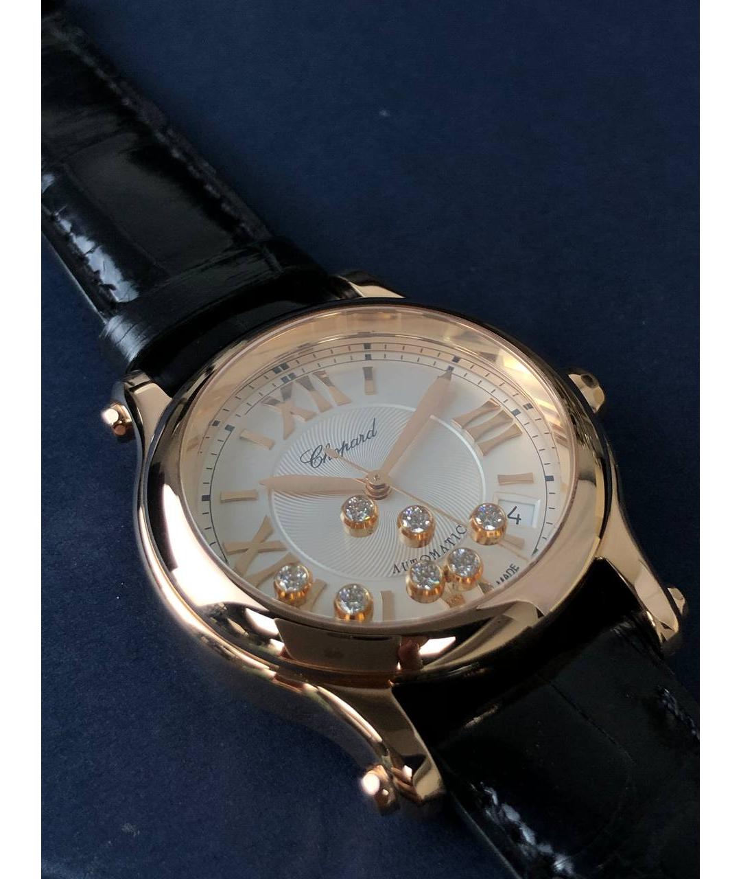 CHOPARD Черные часы из розового золота, фото 2
