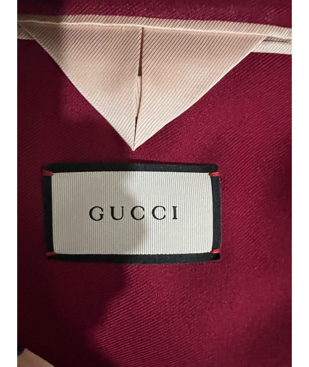 GUCCI Бордовый полиэстеровый костюм с брюками, фото 3