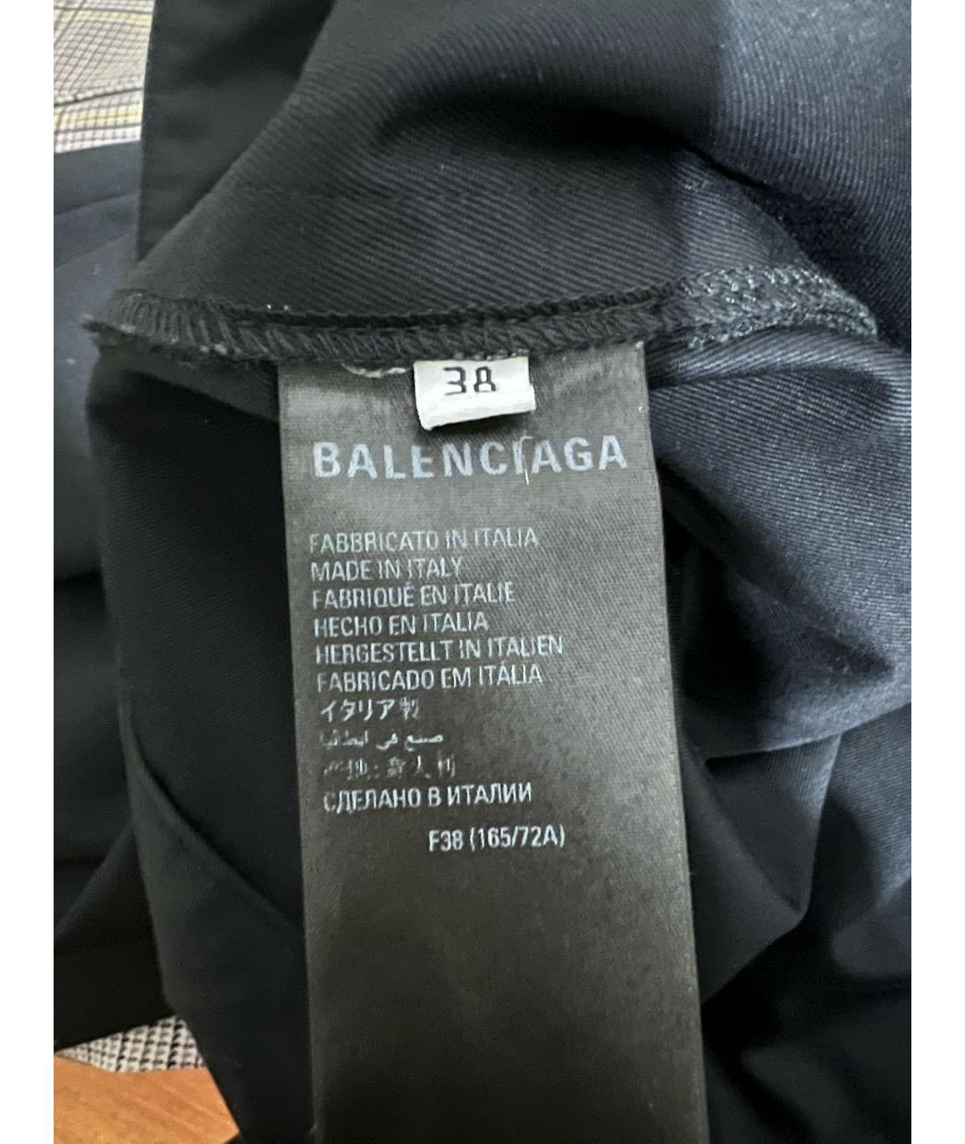 BALENCIAGA Черные хлопковые брюки широкие, фото 4