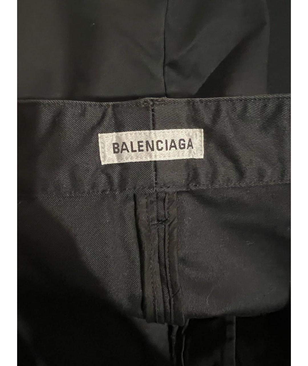 BALENCIAGA Черные хлопковые брюки широкие, фото 3