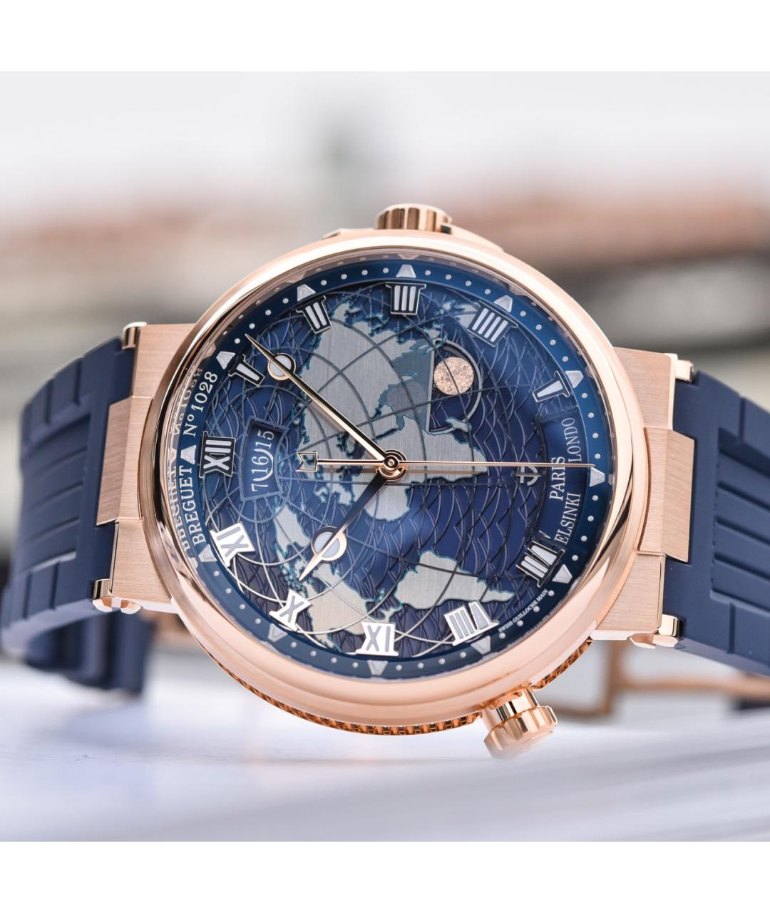 Breguet Синие часы из розового золота, фото 3