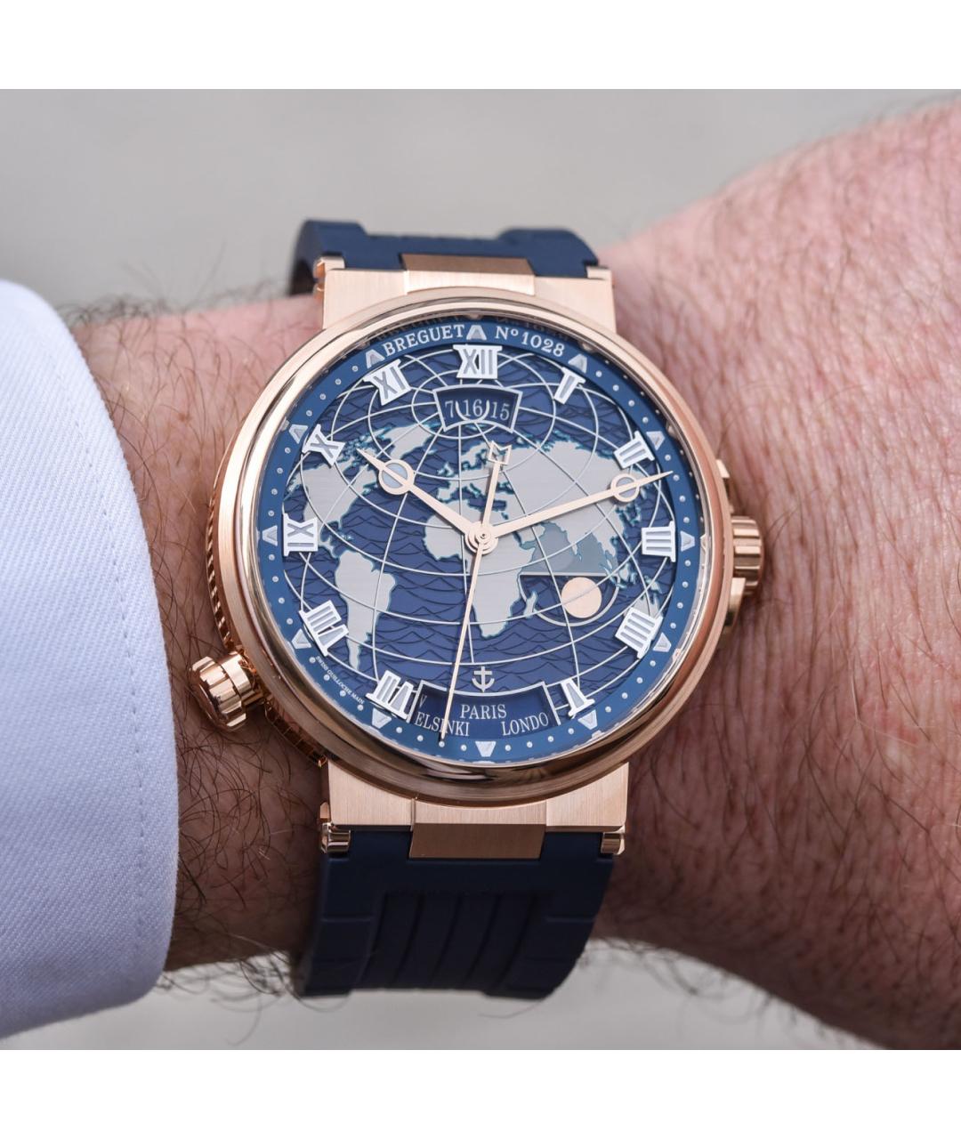 Breguet Синие часы из розового золота, фото 4