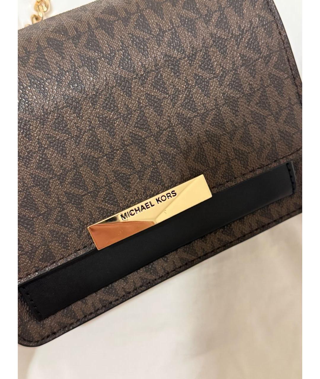 MICHAEL KORS Коричневая кожаная сумка через плечо, фото 4
