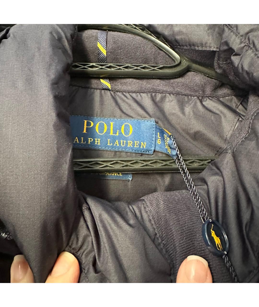 POLO RALPH LAUREN Темно-синий полиэстеровый пуховик, фото 4